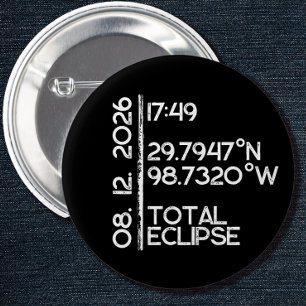 Custom Black 2026 Solar Eclipse 2 Inch Round Button