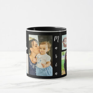 Custom, Black, 4 Photo Mugs. Mug