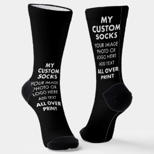 Custom BLACK All Over Print Women's Premium Socks