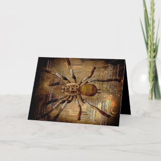 Custom Black and Brown Creepy Spider Birthday Card