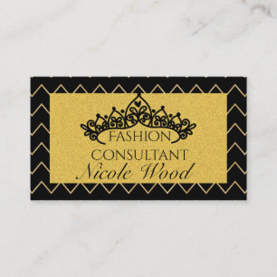Custom Black and Gold Glitter Business Card