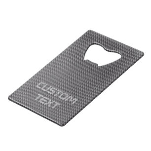 Custom Black and Grey Carbon Fibre Polymer Wallet Bottle Opener