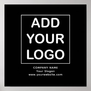 Custom Black and White Business Company Logo Poster