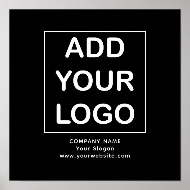 Custom Black and White Business Company Logo  Poster (Front)