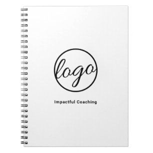 Custom Black and White Business Logo Notebook