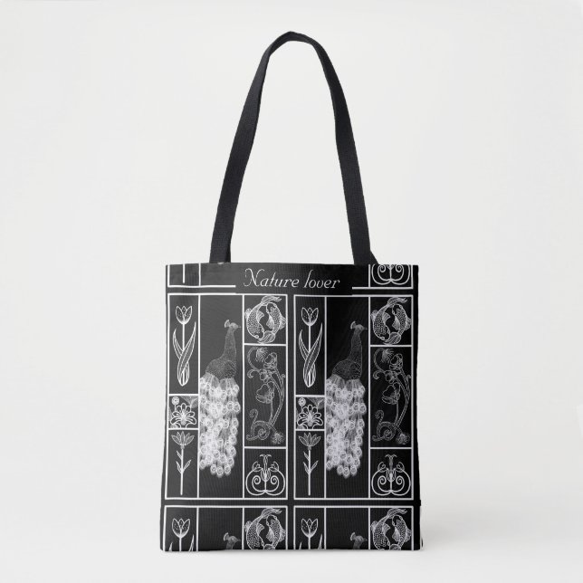 Custom black and white elegant bag nature (Front)