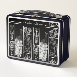 Custom black and white elegant lunch box