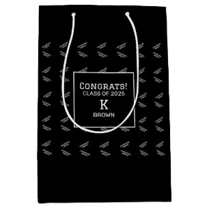 Custom Black and White Graduation Gift Bag