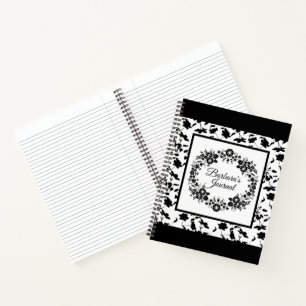 Custom Black And White Journal Spiral Notebook