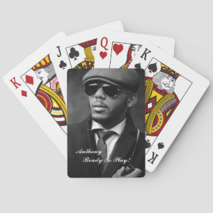 Custom Black And White Photo Modern Personalized Playing Cards