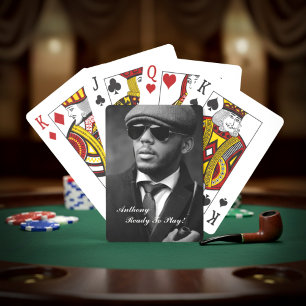 Custom Black And White Photo Modern Personalized Playing Cards