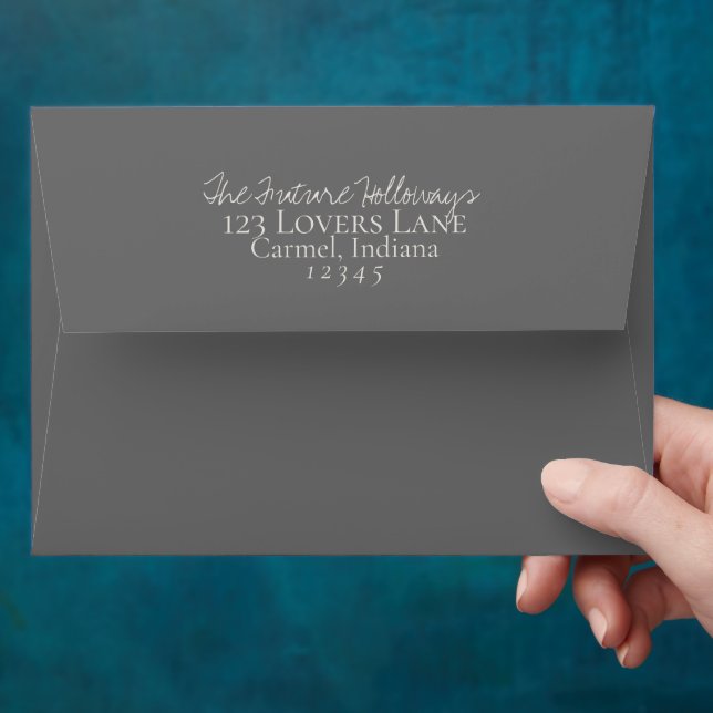 Custom Black and White Photo Modern Wedding  Envelope (Hand)