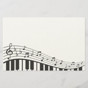 Custom Black and White Piano Keyboard. Add Name. Stationery