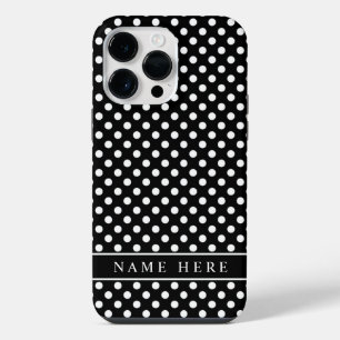 Custom Black And White Polka Dot Design  iPhone 14 Pro Max Case