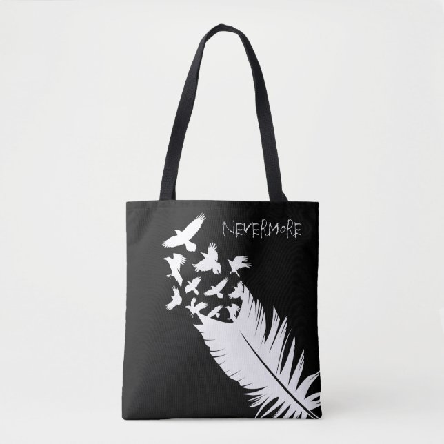 Custom Black and White, Raven Tote Bag (Front)