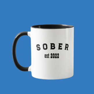 Custom Black and White Sober Minimalist Coffee Two-Tone Coffee Mug