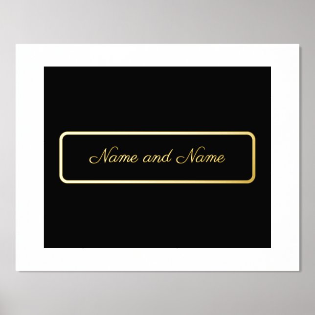 Custom, Black and white with gold lettering Foil Prints (Front)