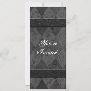 Custom Black Argyle Invitations, Vertical Invitation