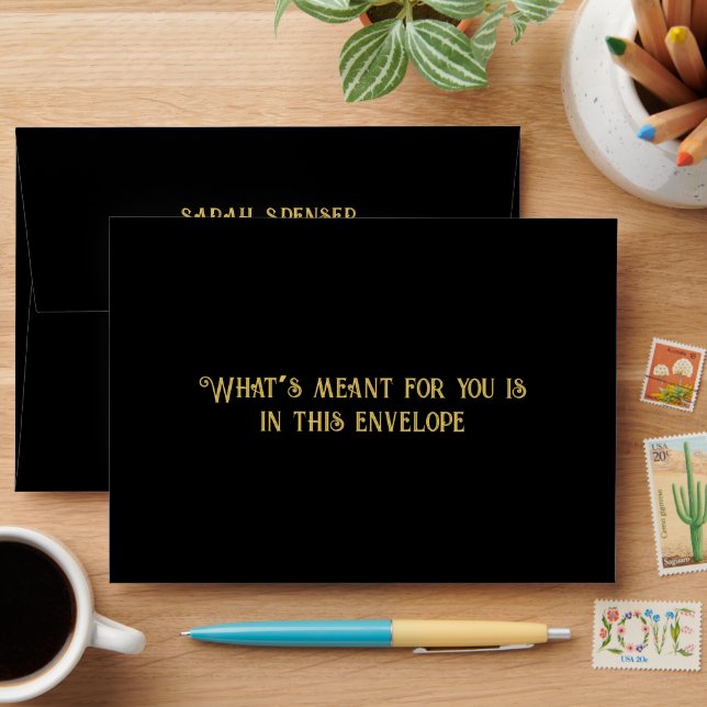 Custom Black Bachelorette Party Envelope  (Desk)