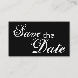 Custom black back save the date wedding cards