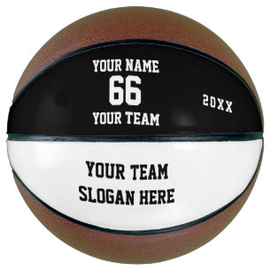 Custom black Basketball with Name, Number, Team