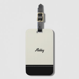 Custom black beige personalized preppy stylish luggage tag