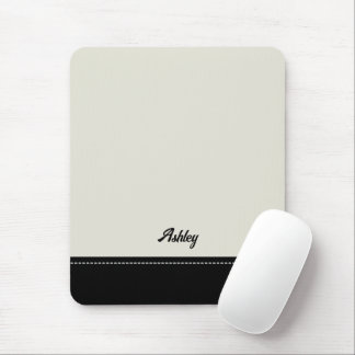 Custom black beige personalized preppy stylish mouse pad