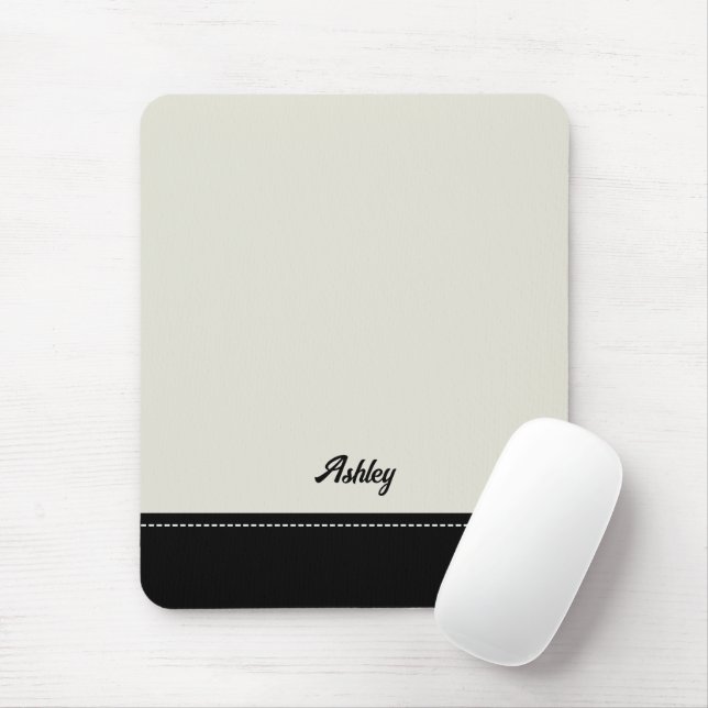 Custom black beige personalized preppy stylish mouse pad (With Mouse)