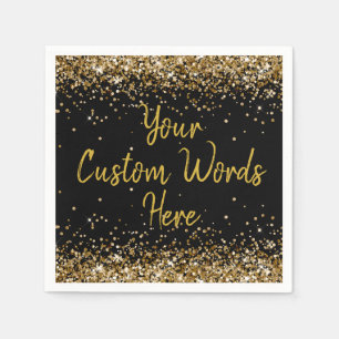Custom Black Birthday Party Anniversary Graduation Napkin