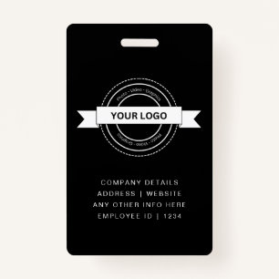 Custom Black Business Employee Card Modern  Badge