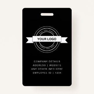 Custom Black Business Employee Card Modern Badge