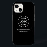Custom Black Business Logo Branded Case-Mate iPhone 14 Case<br><div class="desc">Promote your brand with this customizable OtterBox Iphone 14 Pro Case. This design features your own logo and social media information, along with a space for a custom homepage address. Perfect for giveaways, trade shows, and other promotional events. Need help with personalization? Contact us using the message button below for...</div>