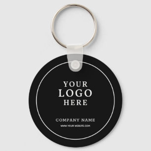 Custom Black Business Logo Qr Code Promotional   Keychain