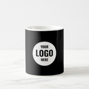 Custom Black business logo rectangular coffee mug