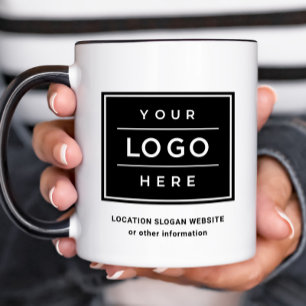 Custom Black Business Name and Logo Branded Mug