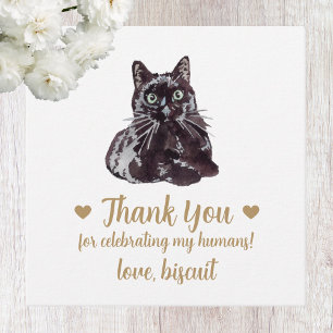 Custom Black Cat Wedding Favour Tags