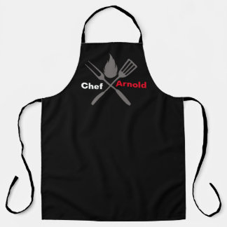 Custom Black Chef Apron - Personalize Name Print!
