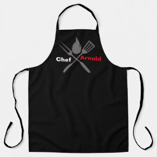 Custom Black Chef Apron   Personalize With Name