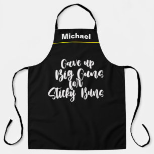 Custom Black Chef Name Personalized Big Guns Apron