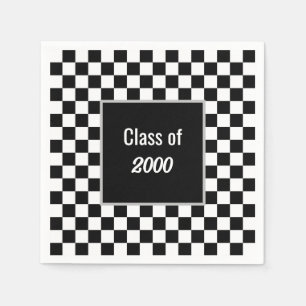 Custom Black Chequered Reunion Napkin
