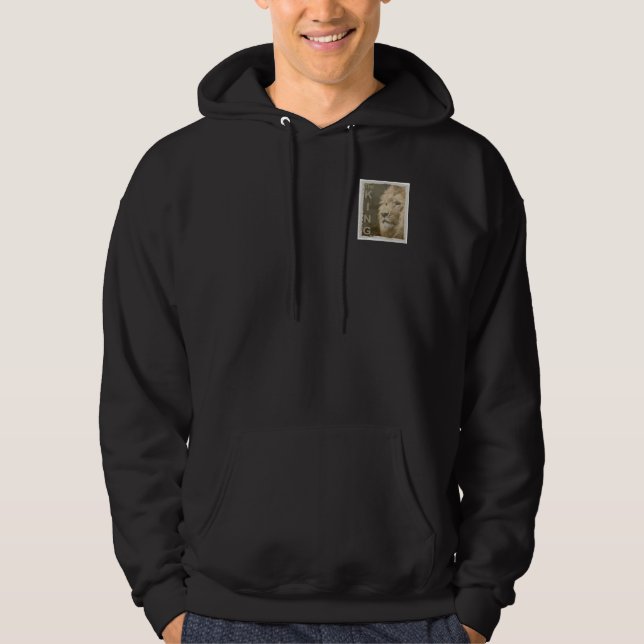 Custom Black Colour Lion Elegant Modern Template Hoodie (Front)