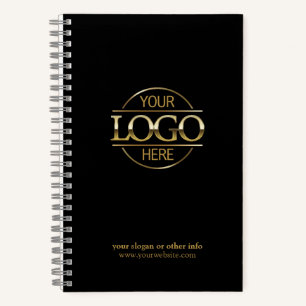 Custom Black Company Business Logo Promotional Notebook