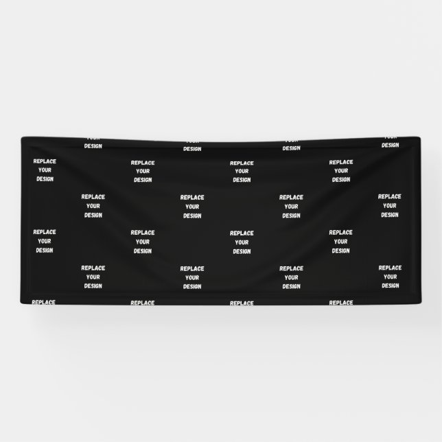 Custom Black Design Add Photo or Text Banner (Horizontal)