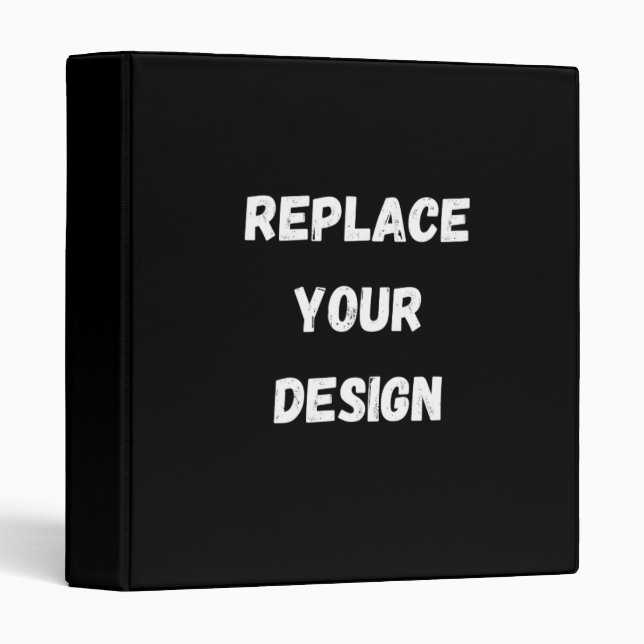 Custom Black Design Add Photo or Text Binder (Front/Spine)