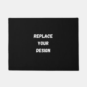 Custom Black Design Add Photo or Text Doormat