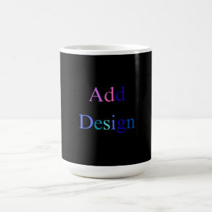 Custom Black Design Add Photo or Text Magic Mug