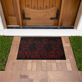 Custom black door mat