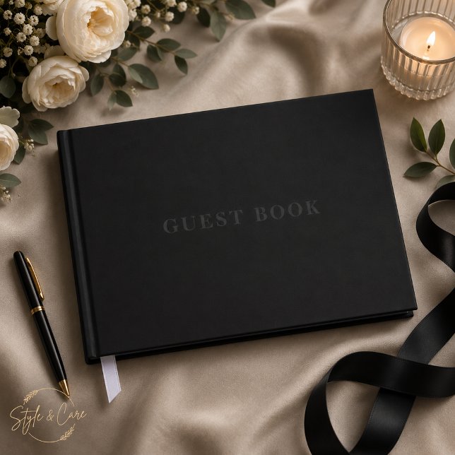 Custom Black Foil Guestbook for Wedding Memories (Custom Wedding Luggage Tag with Couple’s Photo)