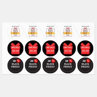 CUSTOM BLACK FRIDAY ROUND STICKERS FOR BUSINESSES