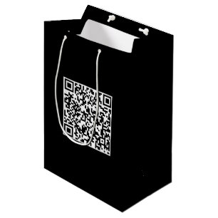 Custom Black Gift Bag with Branded QR Code